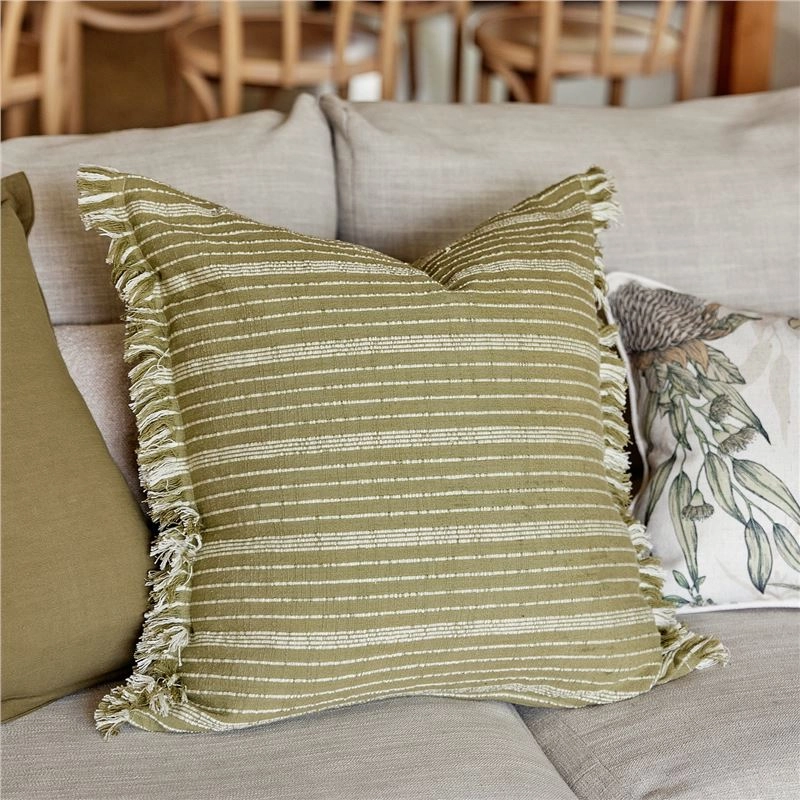 Nixon Green Stripe Cushion 50cm