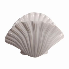 Noah Ceramic White Clam Shell Vase Cheap Vases for home