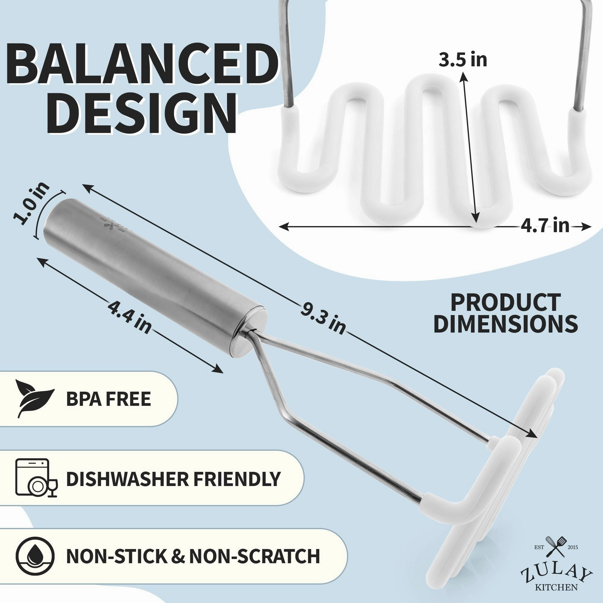 Non-Scratch Potato Masher Kitchen Tool