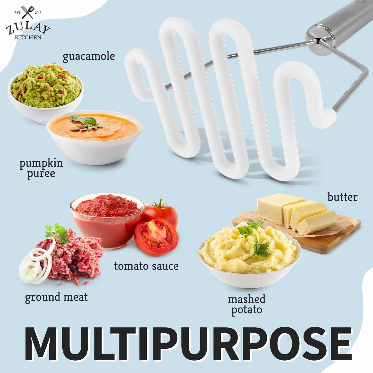 Non-Scratch Potato Masher Kitchen Tool