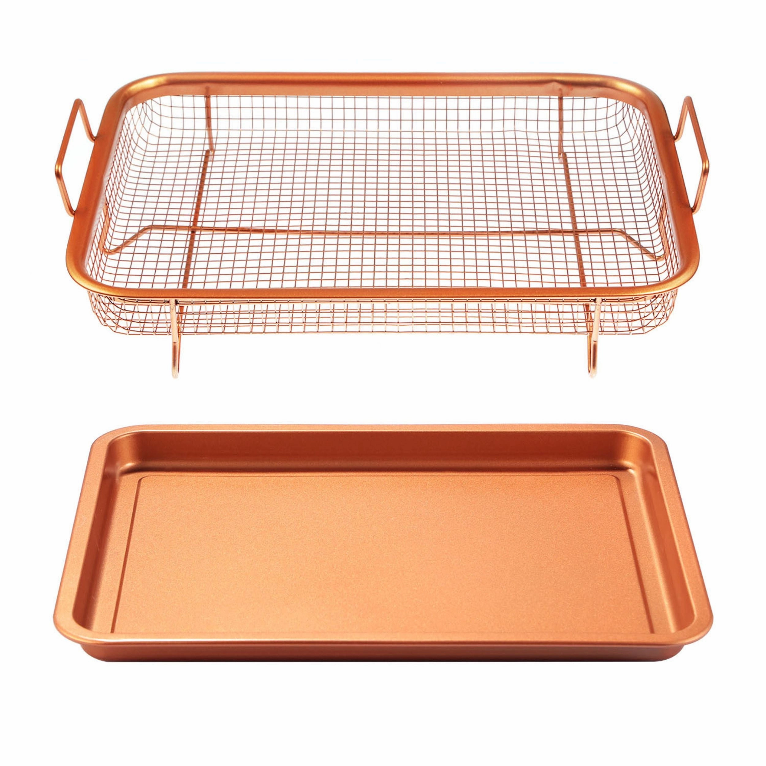 Non-Stick Crisper Tray Set Air Fry Pan Grill Basket Oven Safe Oil Free Cooking Tools & Accessories clearance kits