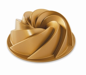Nordic Ware Cast Aluminum 6  Cup Heritage Bundt Pan, Gold Bakeware online promo
