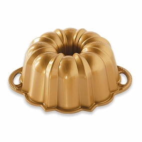 Nordic Ware Cast Aluminum Anniversary Bundt Pan, 6 Cup, Gold Bakeware online promo