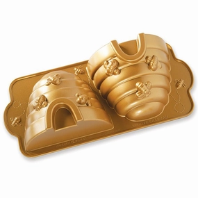 Nordic Ware Cast Aluminum Beehive Cake Pan, Gold Bakeware online promo