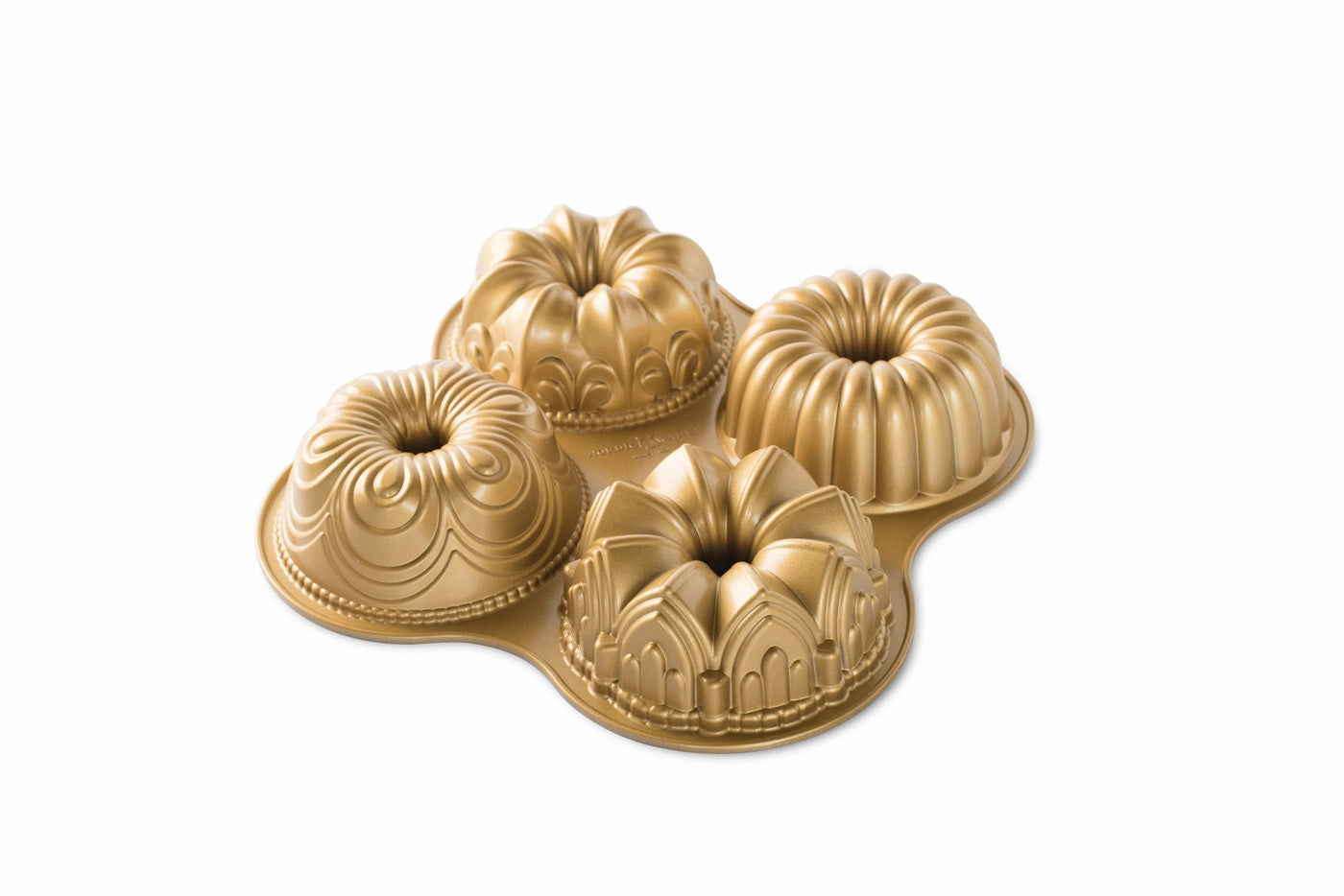 Nordic Ware Cast Aluminum Bundt Quartet Pan, Gold Bakeware online promo