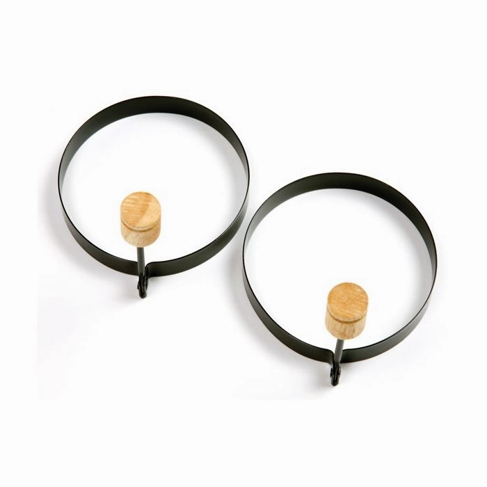 Norpro 4-Inch Nonstick Round Pancake and Egg Rings, Set of 2, Black
