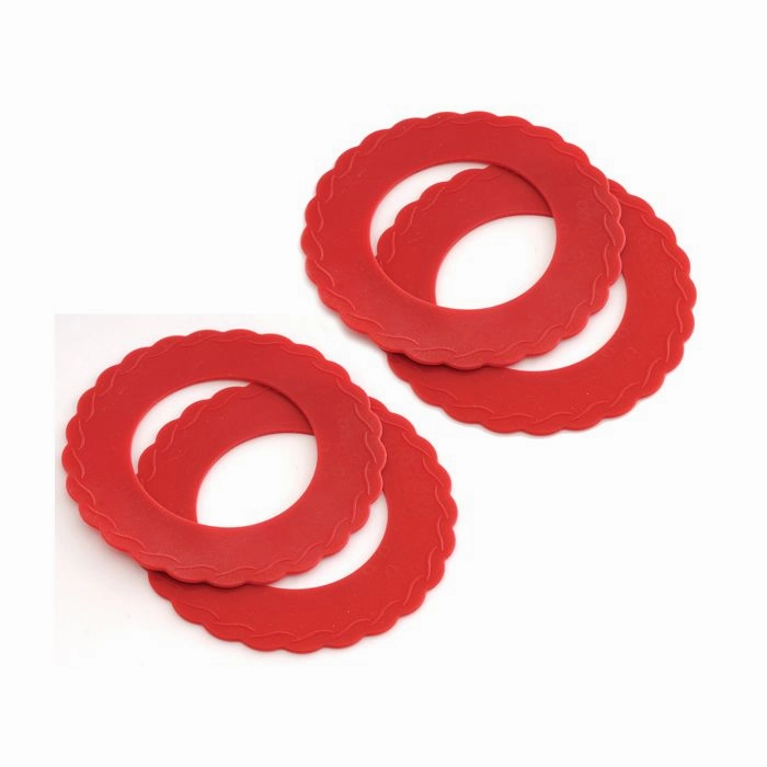 Norpro 6-Inch Silicone Mini Pie Pan Shields, Set of 4, Red Bakeware online promo