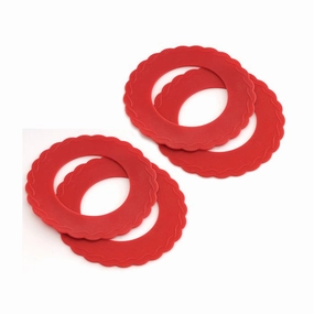 Norpro 6-Inch Silicone Mini Pie Pan Shields, Set of 4, Red Bakeware online promo
