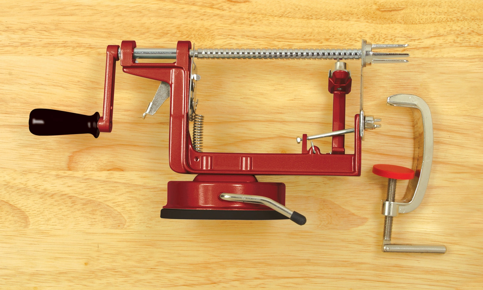 Norpro Apple-Master Parer, Slicer & Corer With Vacuum Base and Clamp for Rough Surfaces, Gray