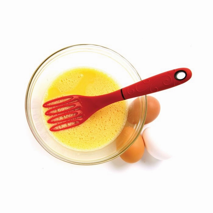 Norpro Grip-EZ Fiskie Fork and Whisk Combo Kitchen Tool, Red