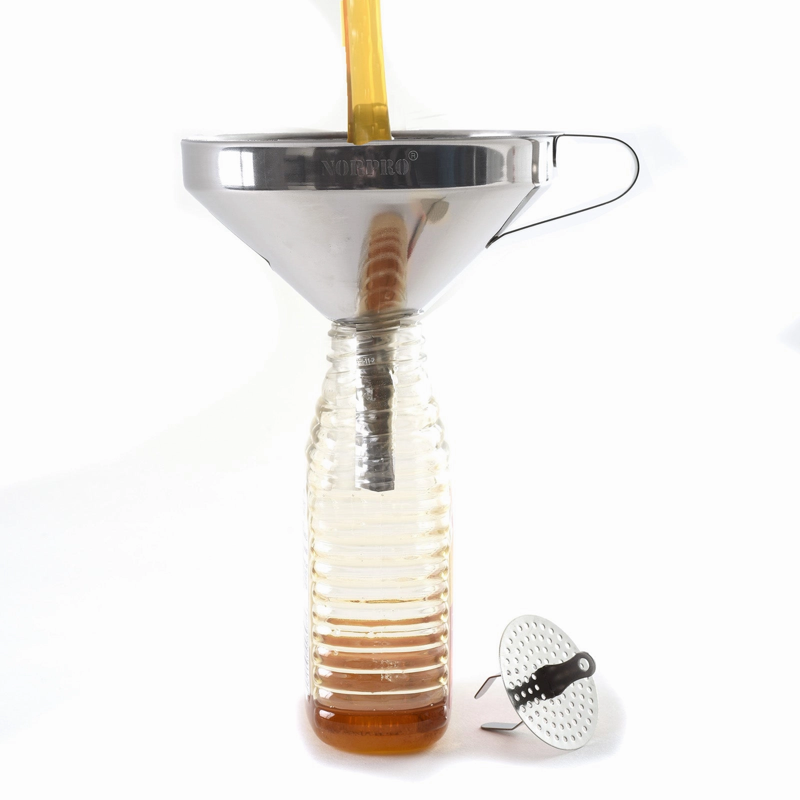 Norpro Heavy Duty Stainless Steel Funnel with Detatchable Strainer, 5.5-Inch