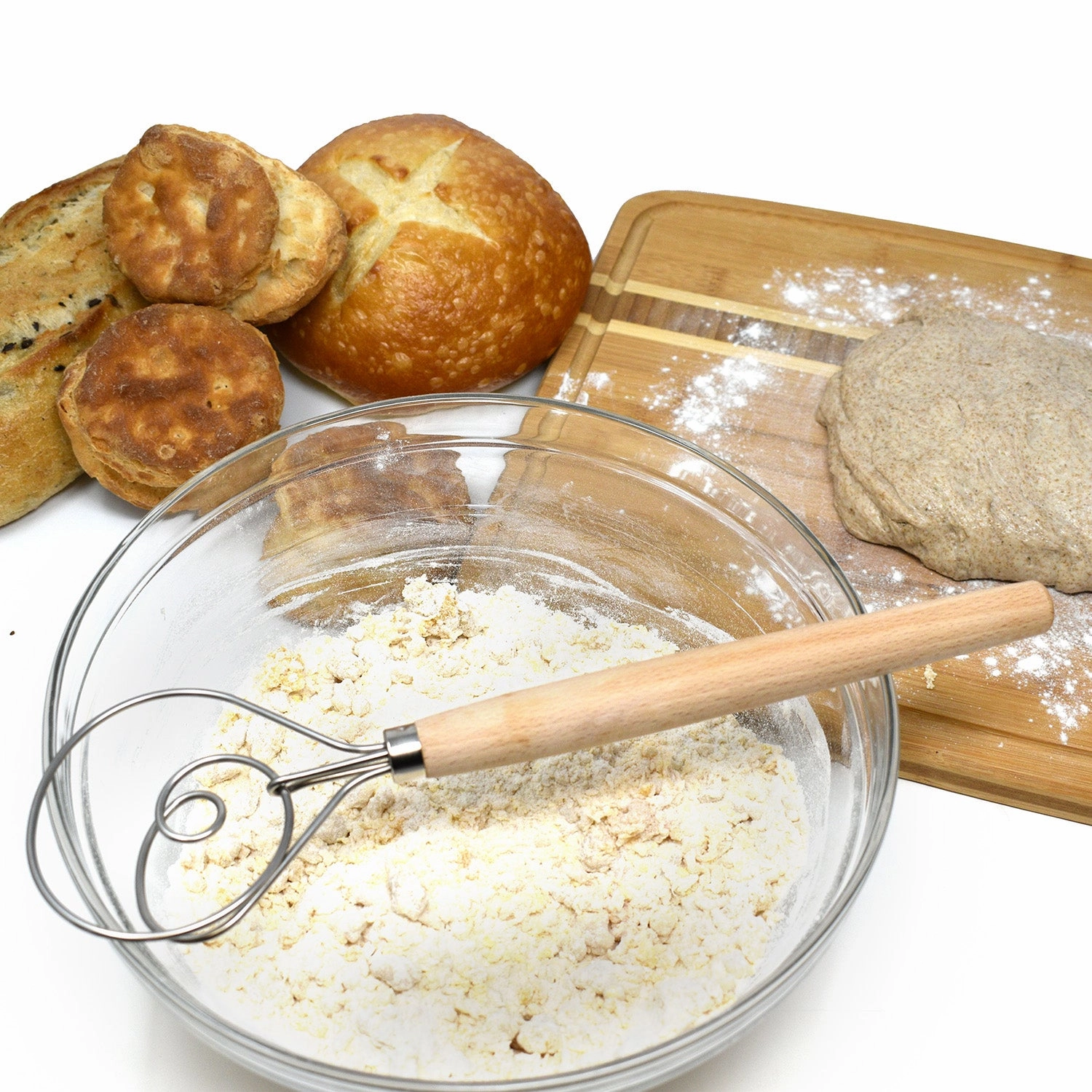 Norpro Scandinavian Dough Whisk, 12-Inch