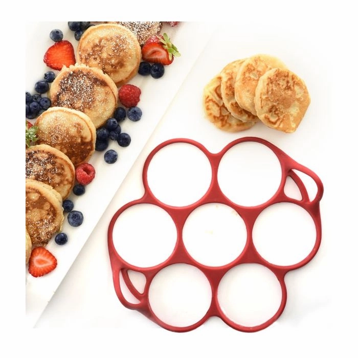 Norpro Silver Dollar Pancake and Egg Ring, Red