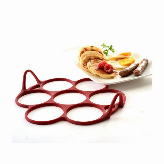 Norpro Silver Dollar Pancake and Egg Ring, Red