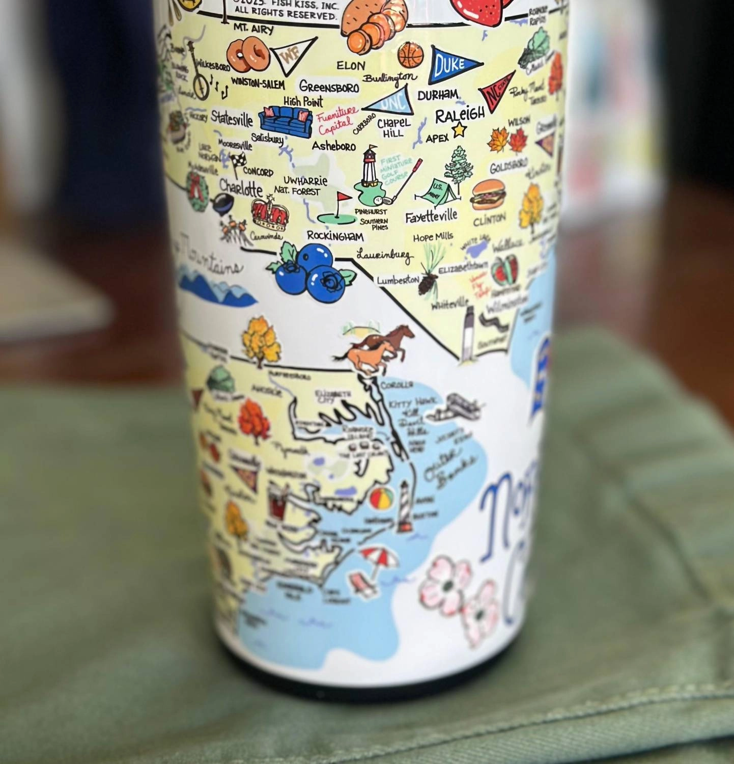 North Carolina Travel Mugs In White