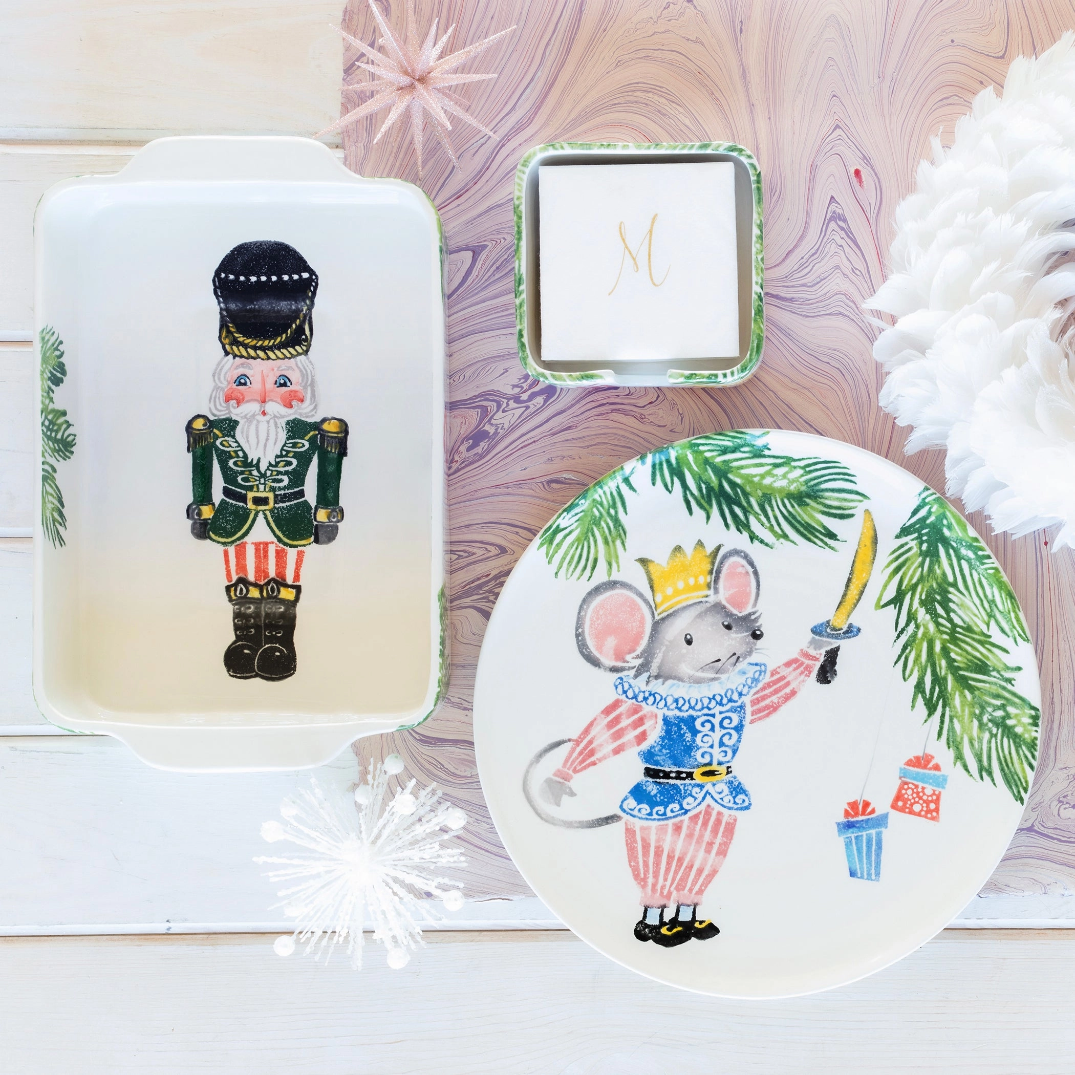 Nutcrackers Sugar Plum Fairy Square Baker