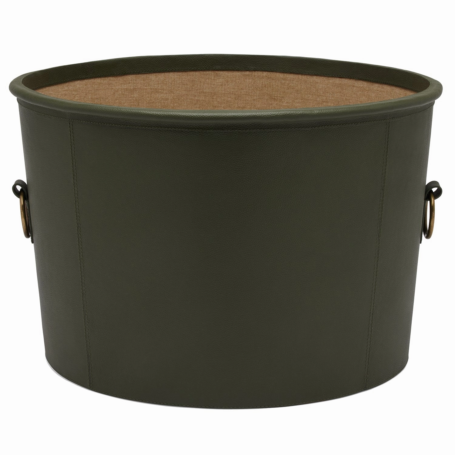 Ogden Full-Grain Leather Large Basket (Forest Green) Decorative Baskets clearance deals
