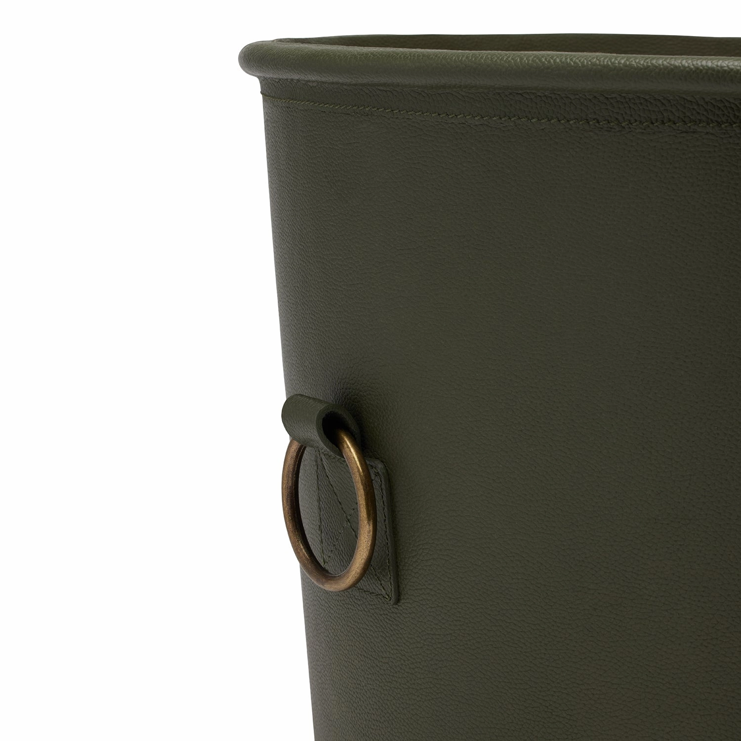 Ogden Full-Grain Leather Large Basket (Forest Green)