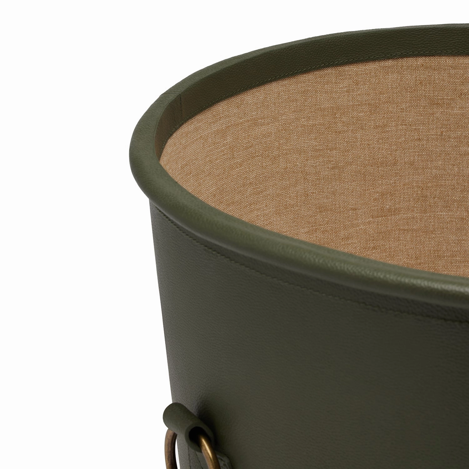 Ogden Full-Grain Leather Large Basket (Forest Green)