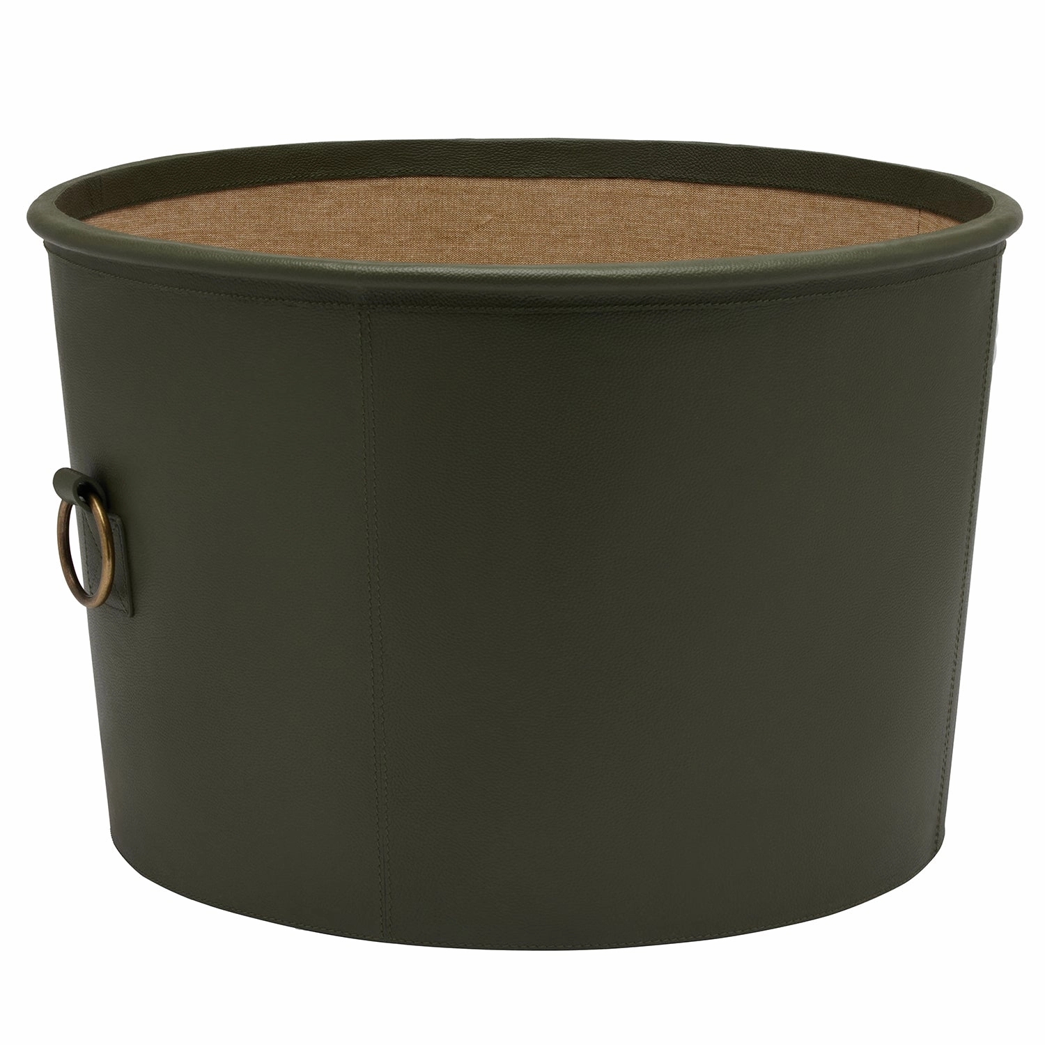 Ogden Full-Grain Leather Large Basket (Forest Green)