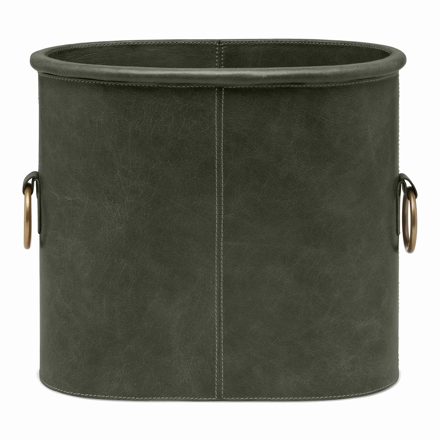 Ogden Full-Grain Leather Magazine Holder (Forest Green) Decorative Baskets clearance deals