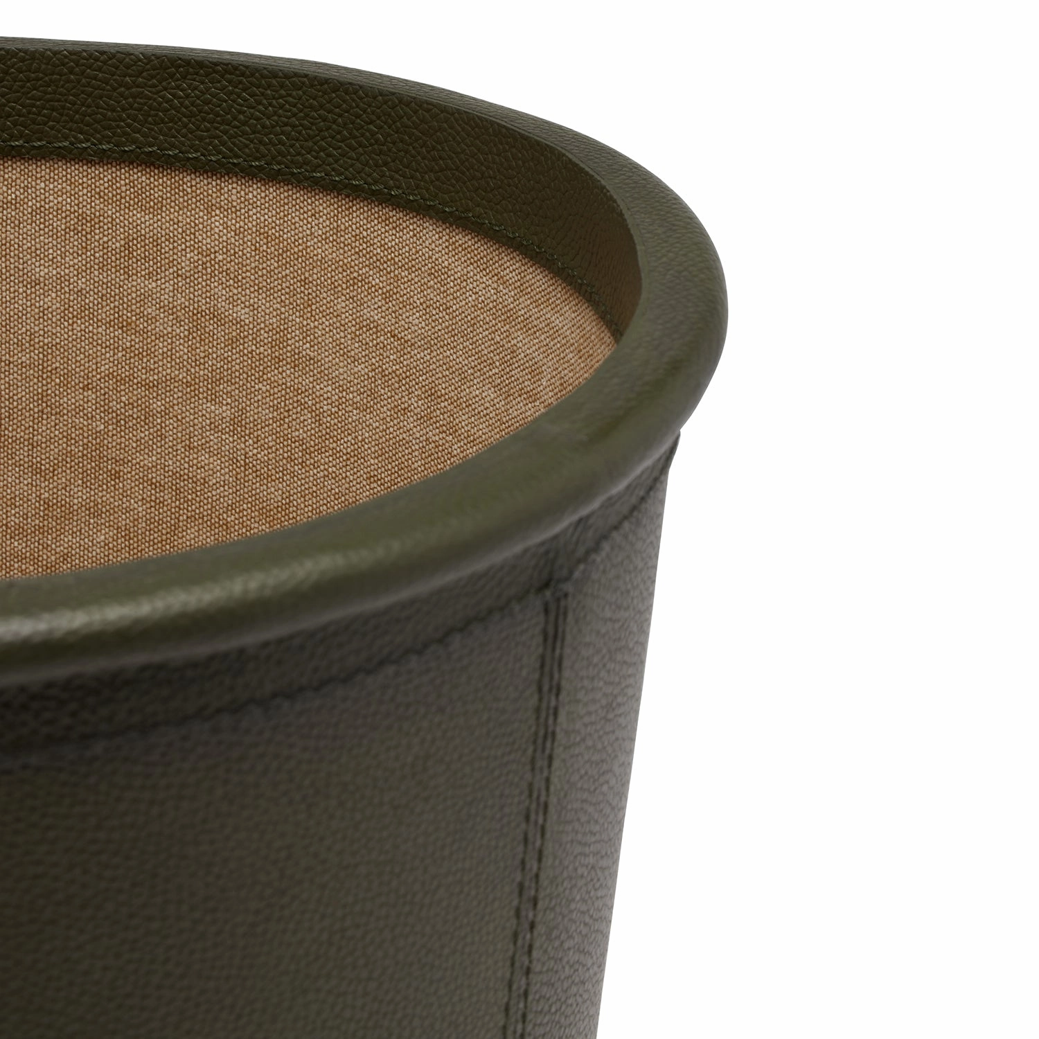 Ogden Full-Grain Leather Wastebasket (Forest Green)