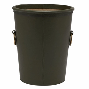 Ogden Full-Grain Leather Wastebasket (Forest Green) Home Decor Office Organization Convenient shopping