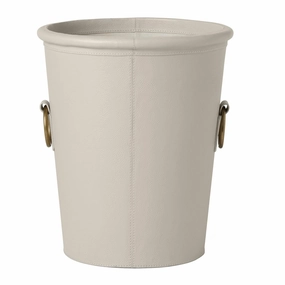 Ogden Full-Grain Leather Wastebasket (Light Gray) Home Decor Office Organization Convenient shopping