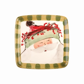 Old St. Nick Square Salad Plate - Green Hat Dinnerware clearance deals