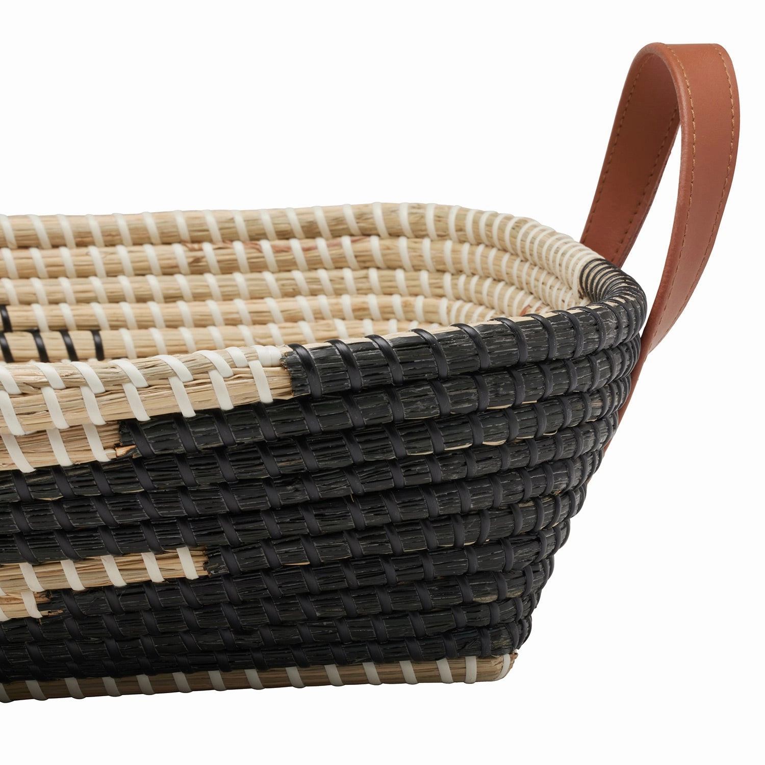 Olinda Black/Natural Seagrass Storage Basket Set/2