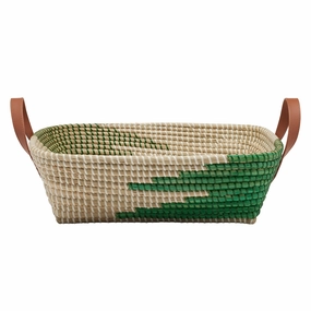 Olinda Green/Natural Seagrass Storage Basket Set/2 Decorative Baskets clearance deals