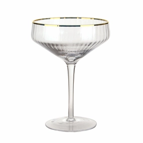 Optic Coupe Glass with Gold Rim Drinkware Bar Essentials