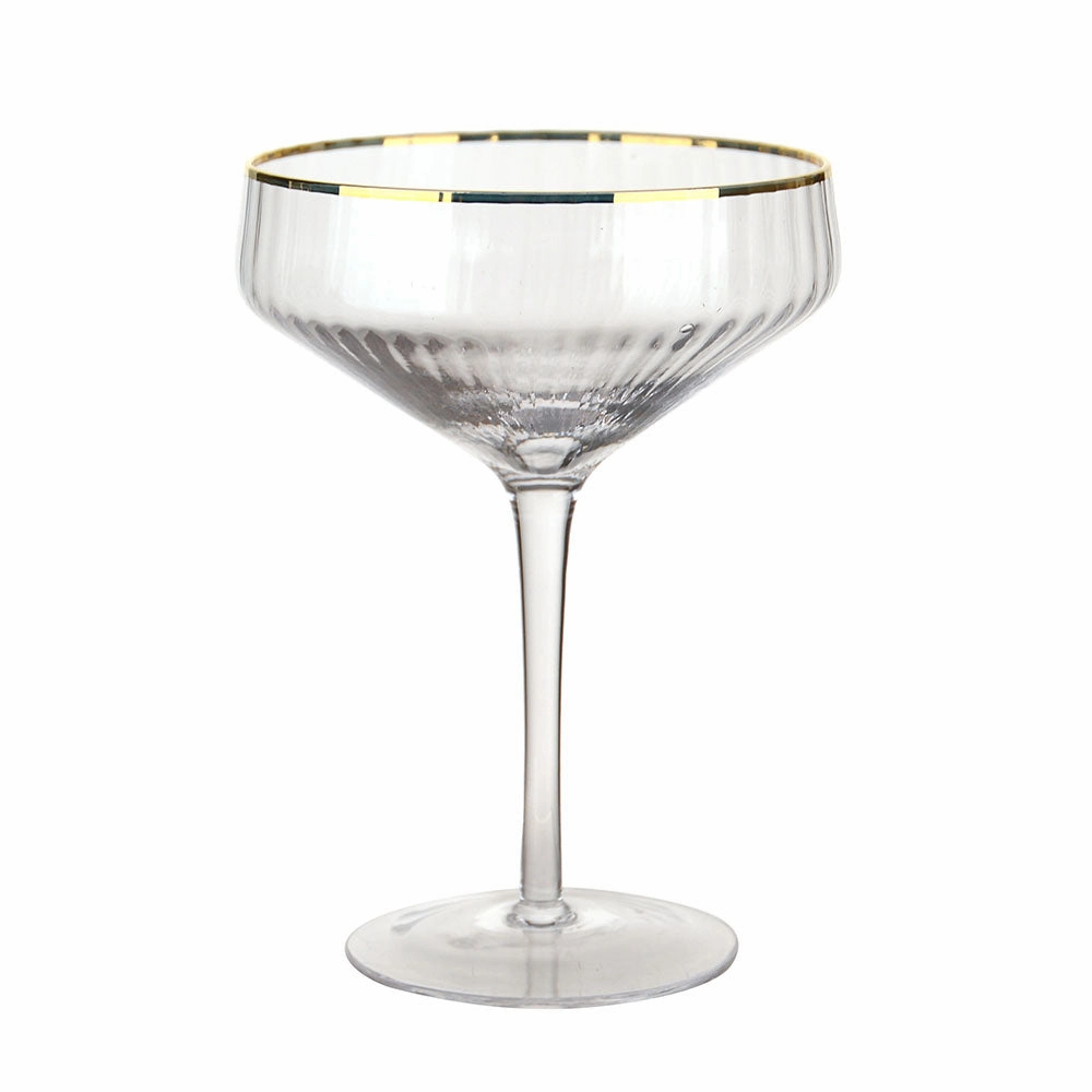 Optic Coupe Glass with Gold Rim Barware sale online