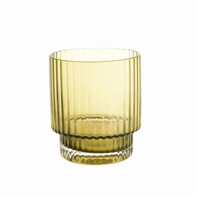 Optic Glass Tumbler Olive Green Drinkware Bar Essentials