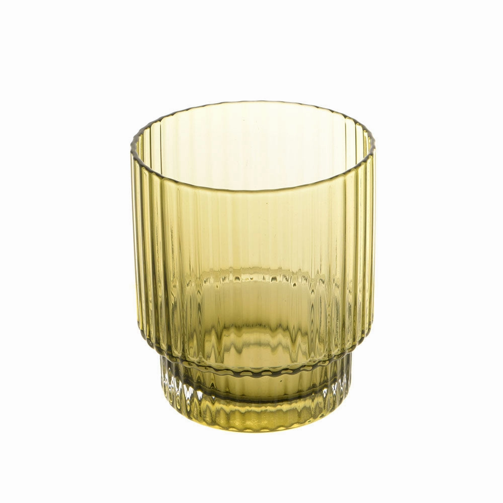 Optic Glass Tumbler Olive Green Glassware clearance picks