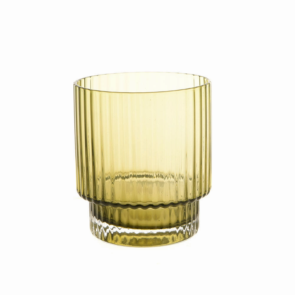 Optic Glass Tumbler Olive Green Drinkware Bar Essentials