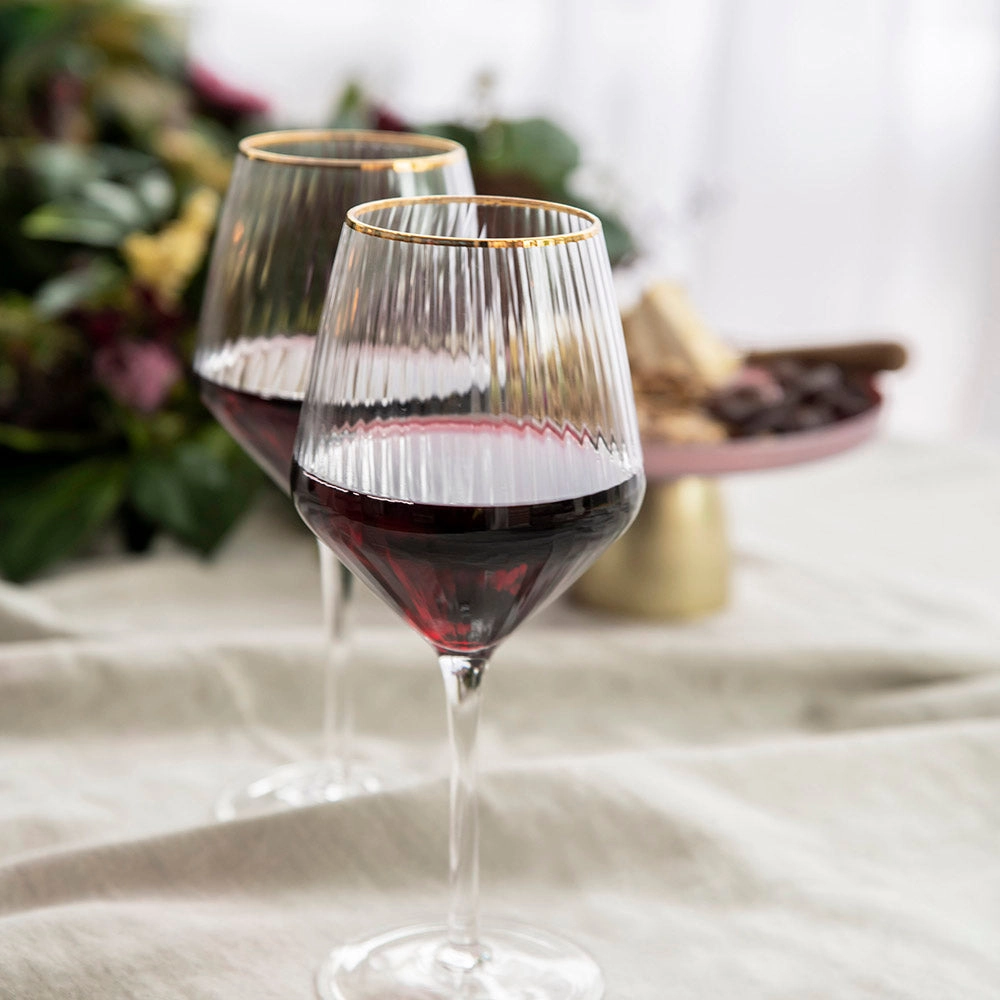 Optic Wine Glass with Gold Rim Glassware clearance picks