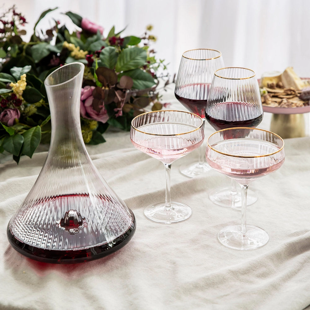 Optic Wine Glass with Gold Rim Glassware clearance picks