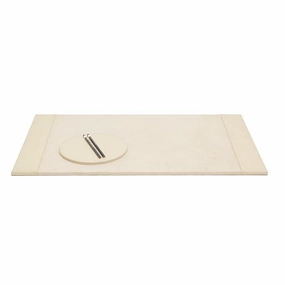 Orsett Cream Leather Desk Blotter Set Home Decor Office Organization Convenient shopping