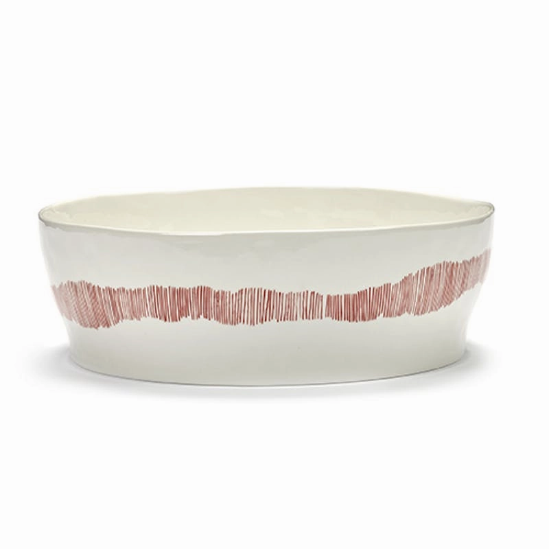 Ottolenghi, Salad Bowl, White and Red, White Serving Bowls Entertaining Set
