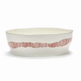 Ottolenghi, Salad Bowl, White and Red, White Serving Bowls Entertaining Set