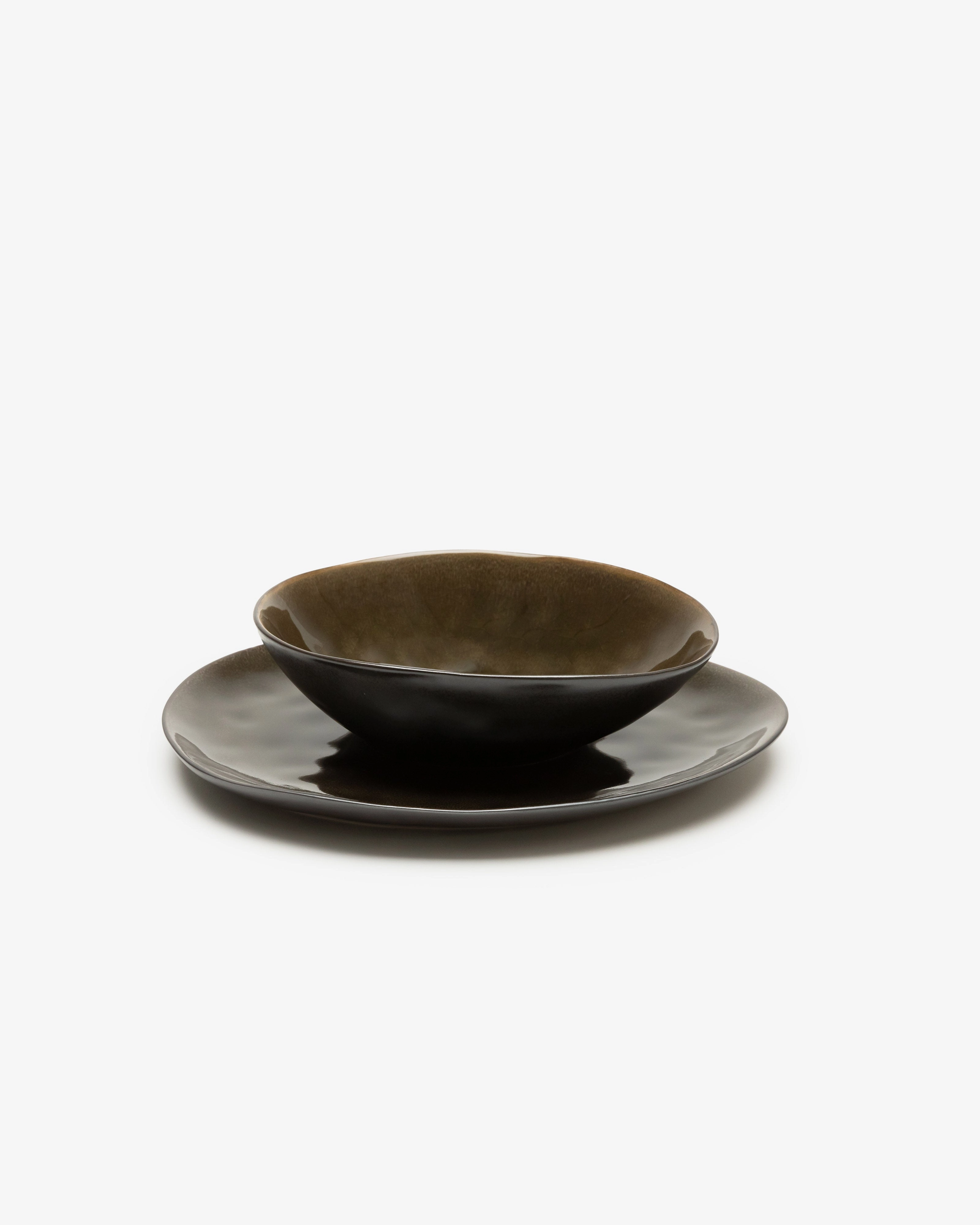 Oval bowl L gray Pure