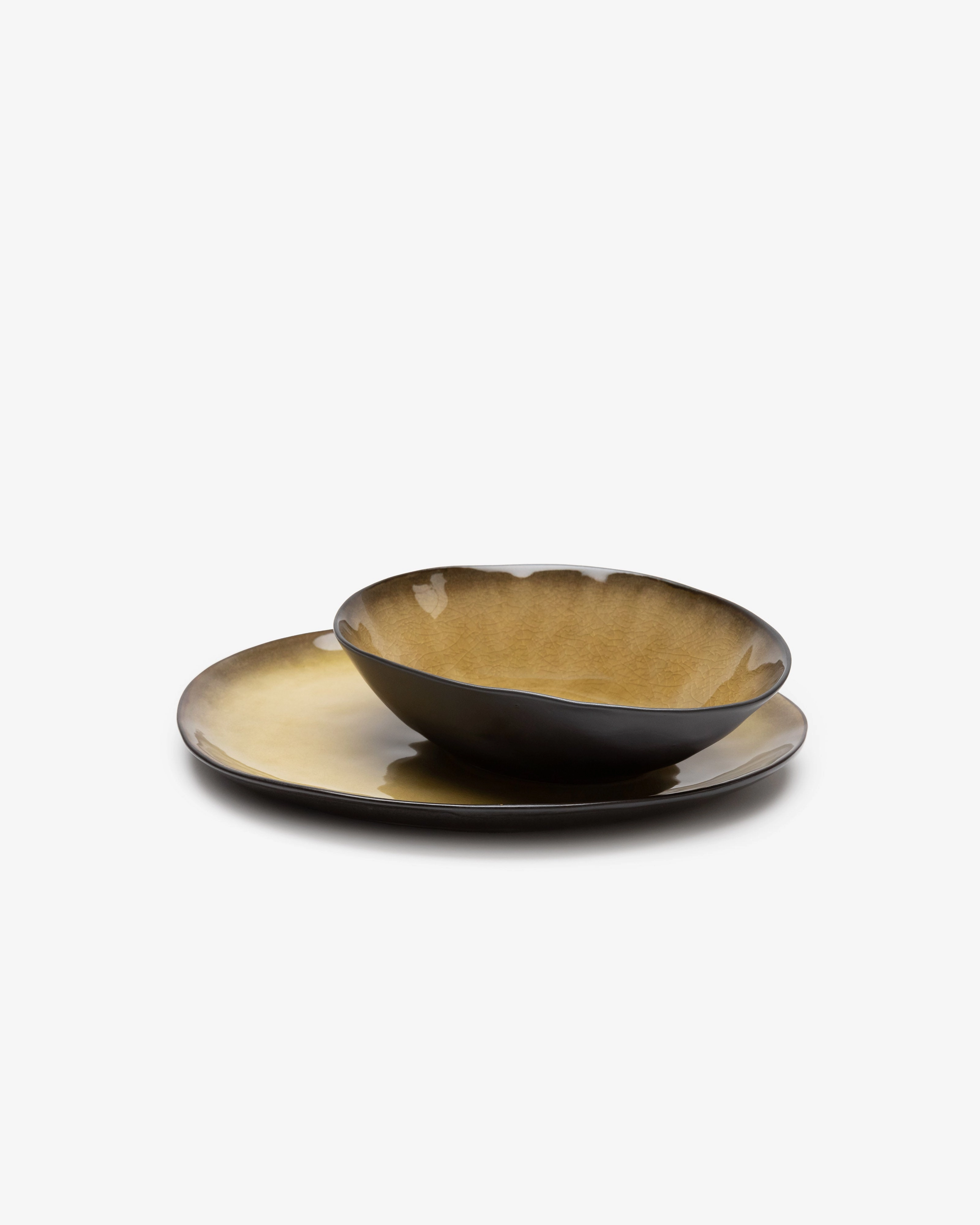 Oval bowl L green Pure