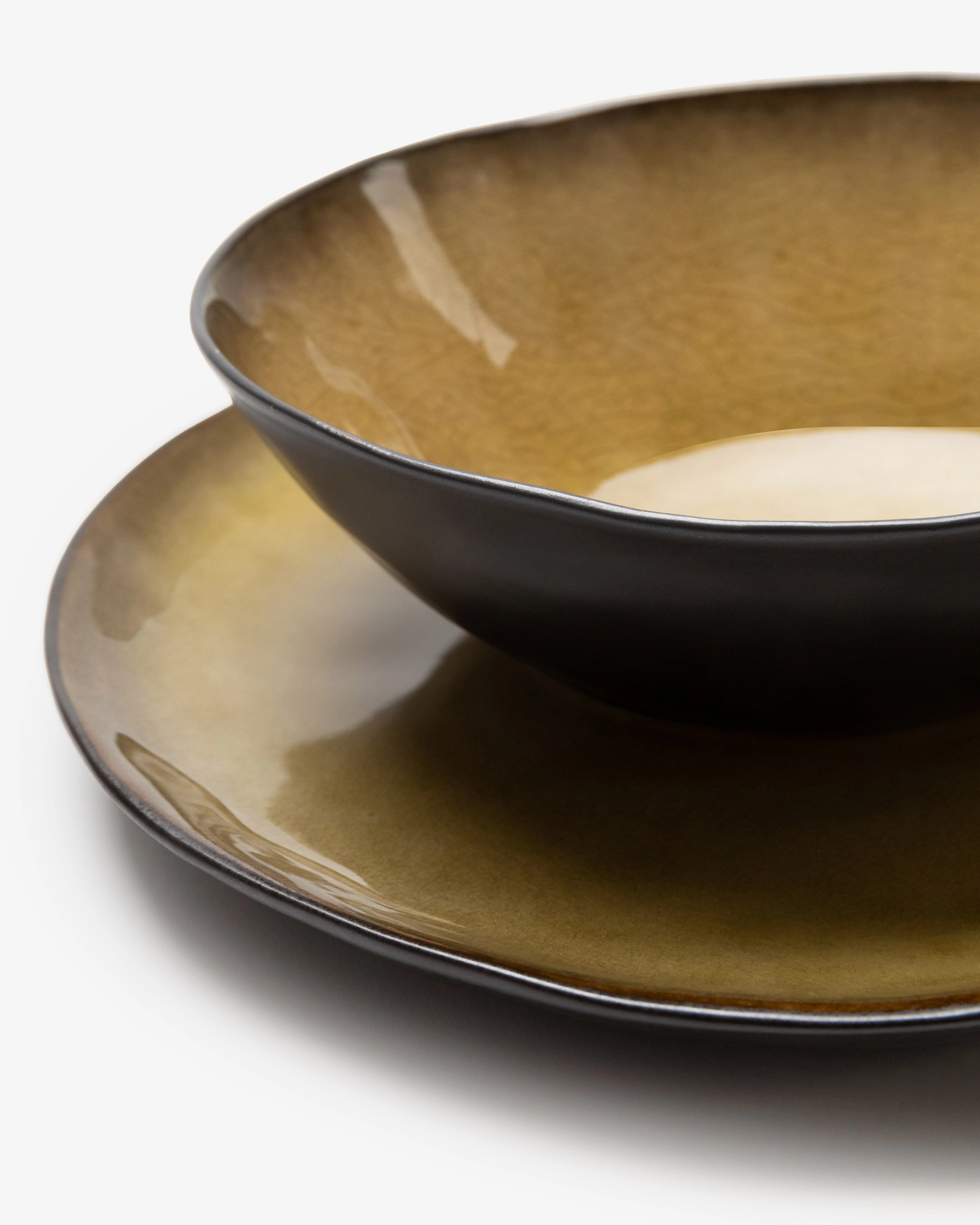 Oval bowl L green Pure