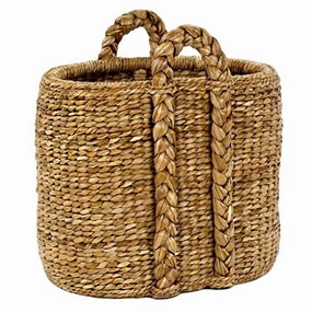 Oval Palm Leaf Hearth Basket Decorative Baskets clearance deals