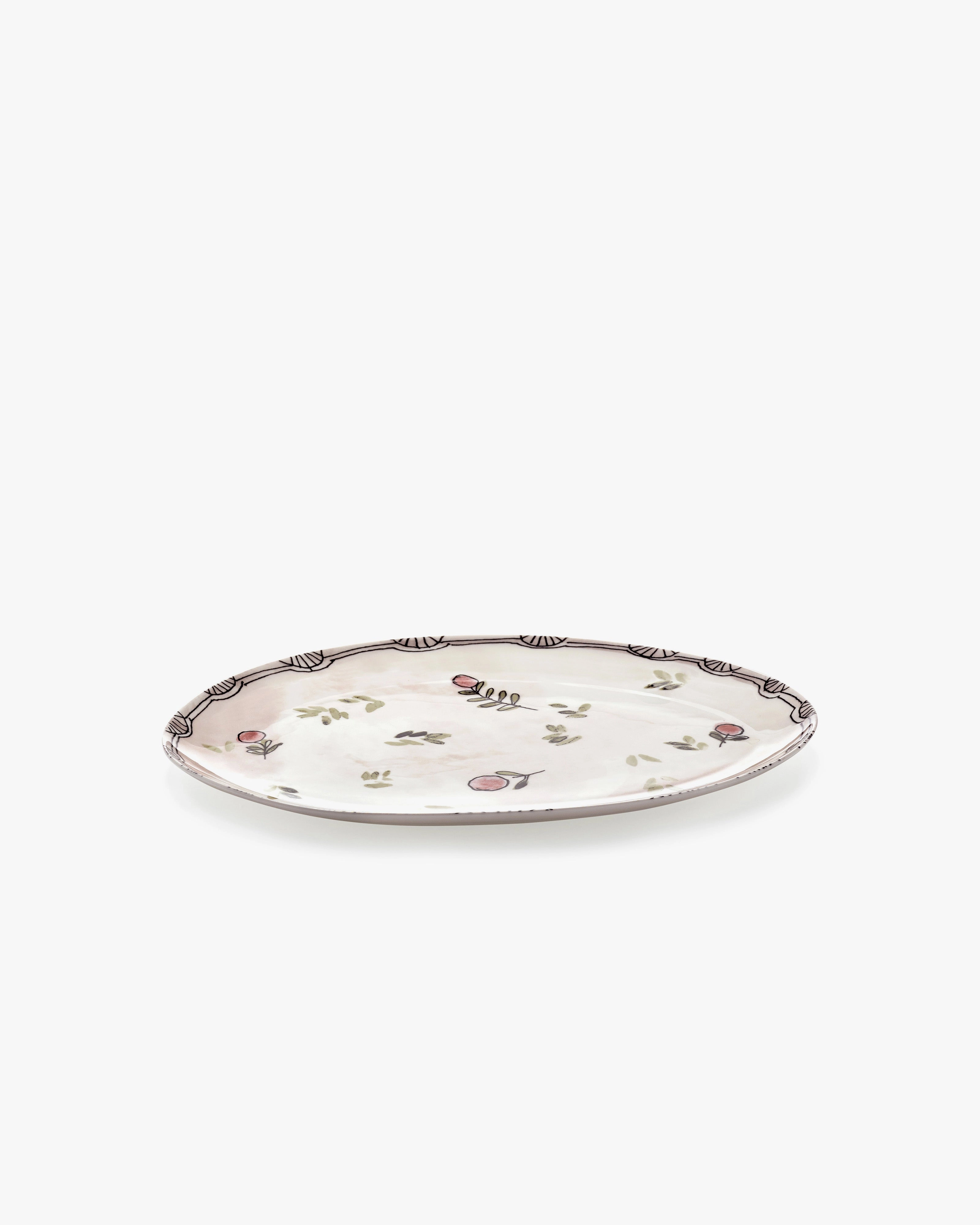 Oval plate 2 S Mirtillo nude Midnight Flowers Dinnerware tableware outlet