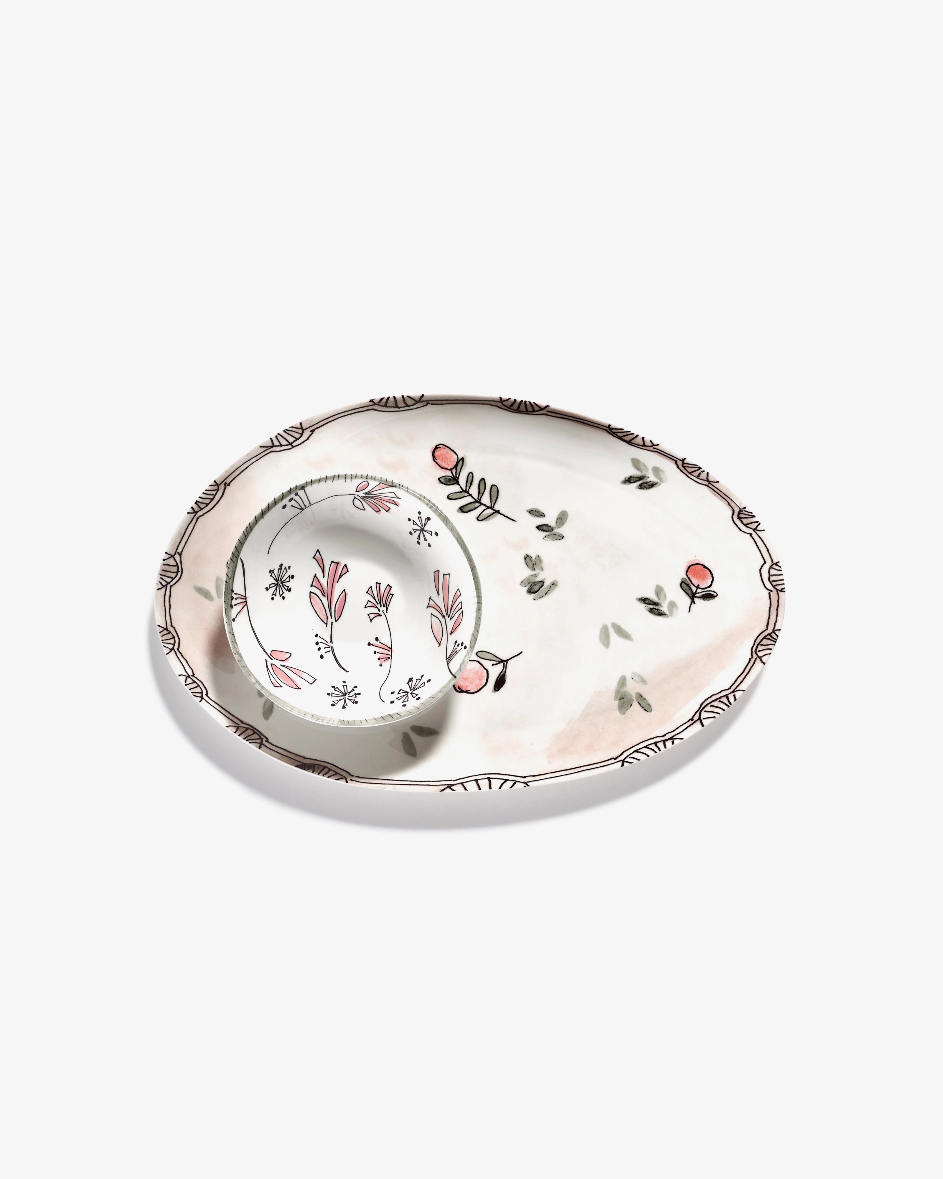 Oval plate 2 S Mirtillo nude Midnight Flowers