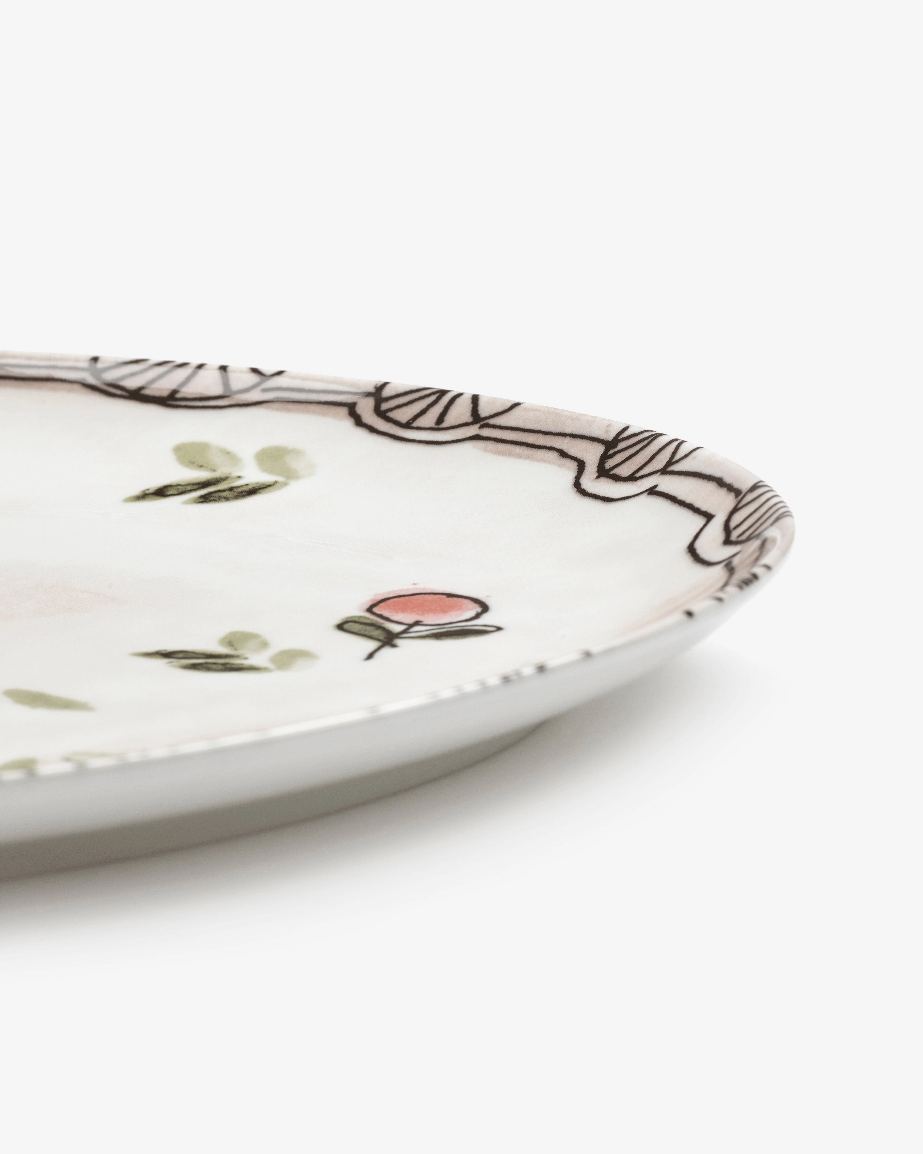 Oval plate 2 S Mirtillo nude Midnight Flowers