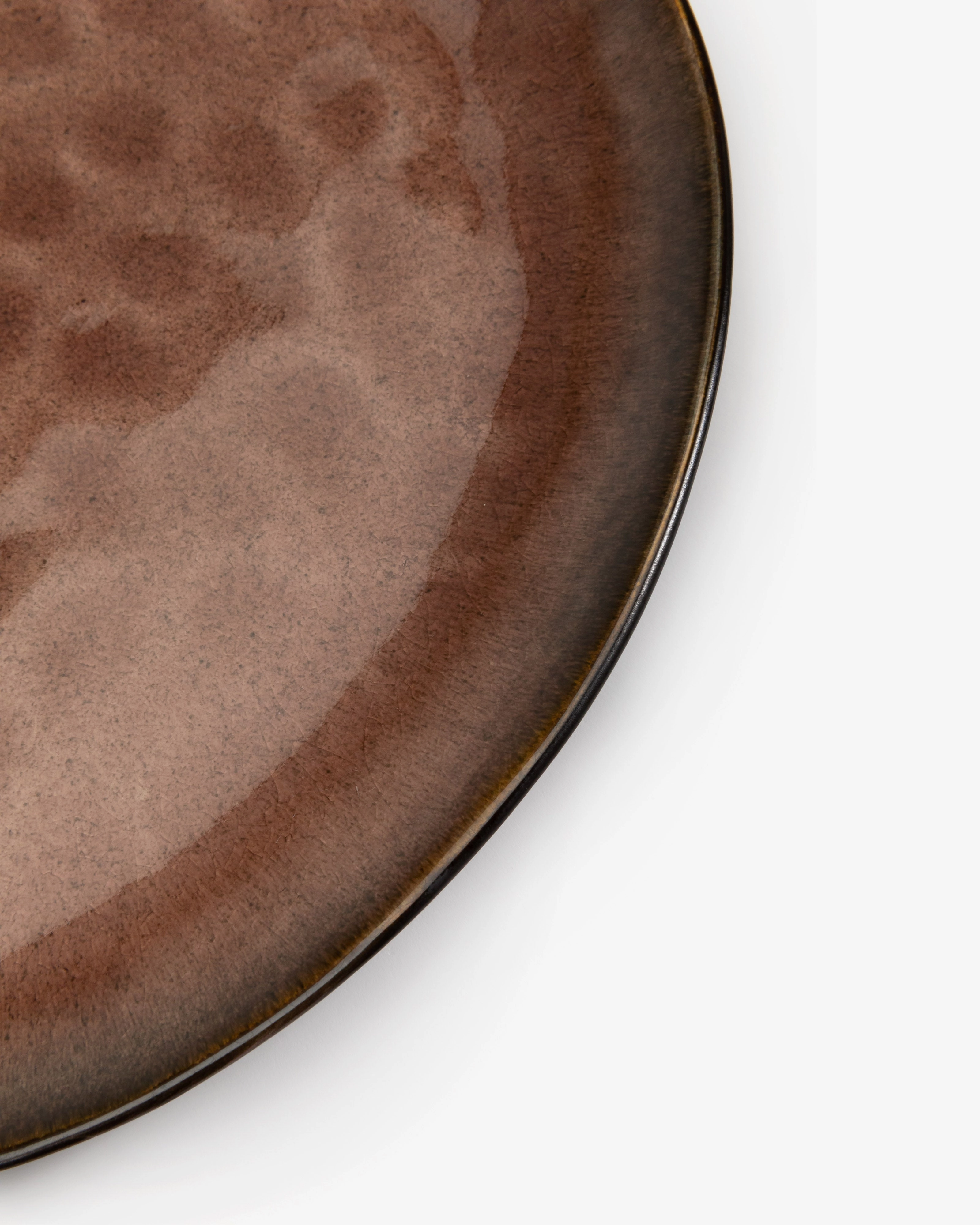 Oval plate L brown Pure