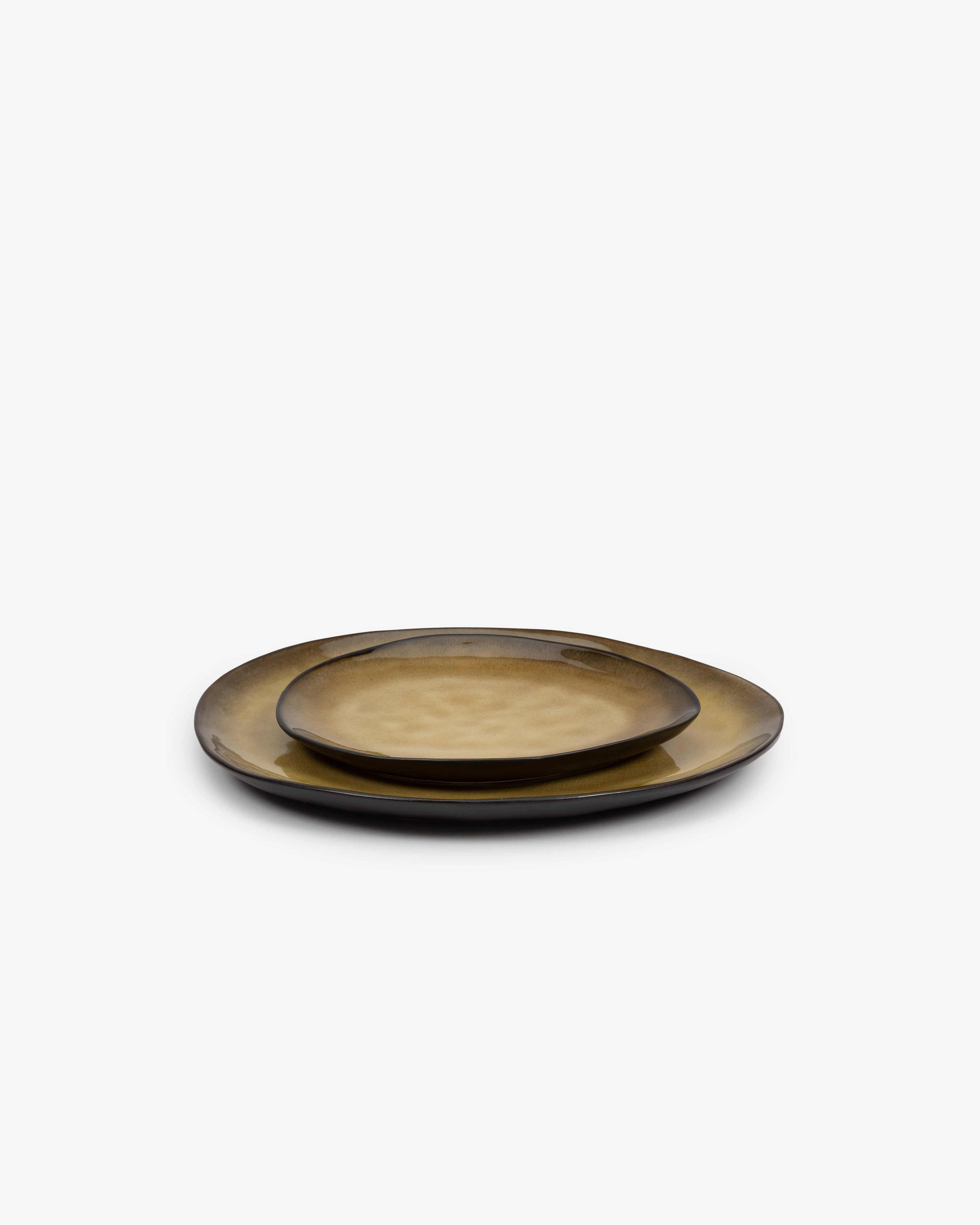 Oval plate L green Pure
